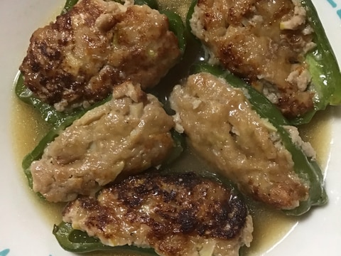 真竹入りピーマンの肉詰め